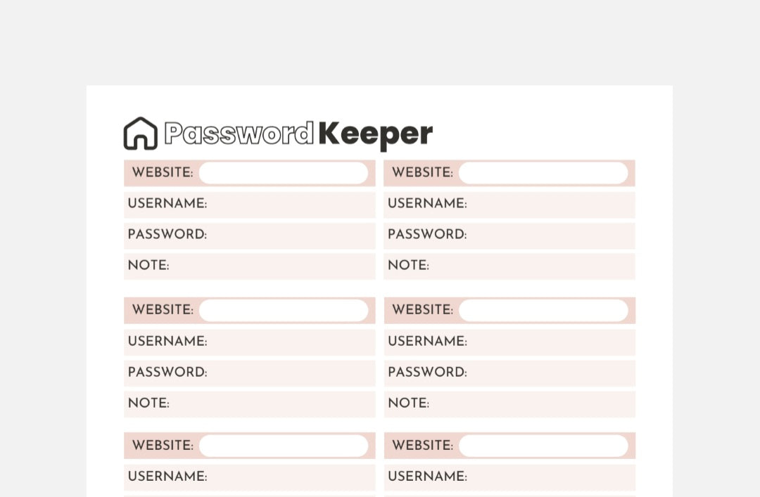 Password Keeper Sheet